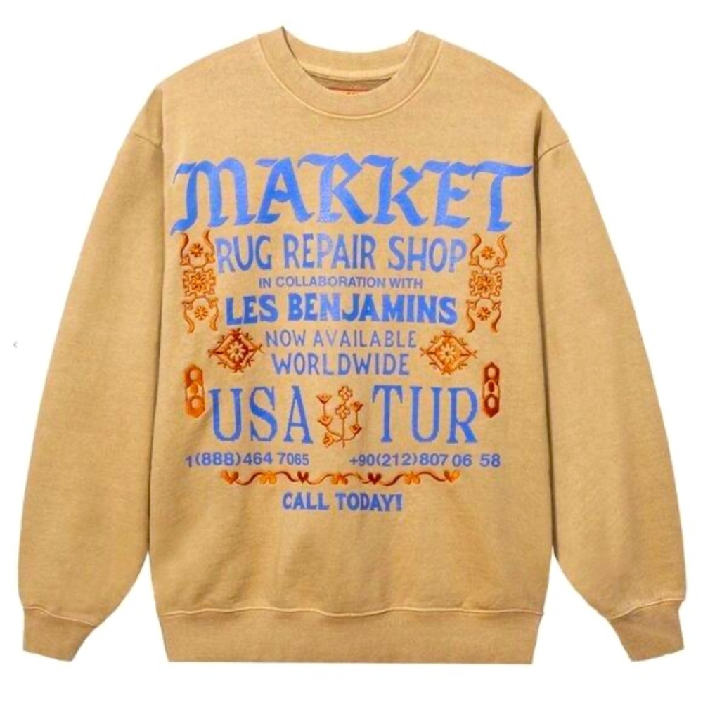 Market Les Benjamin’s Rug Dealer Crew-neck Sweatshirt Size XL NEW
